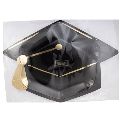 Graduation Cap Shaped Plates - 8 ct.
