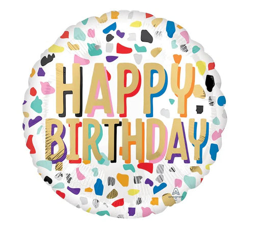 Confetti Happy Birthday Foil Balloon