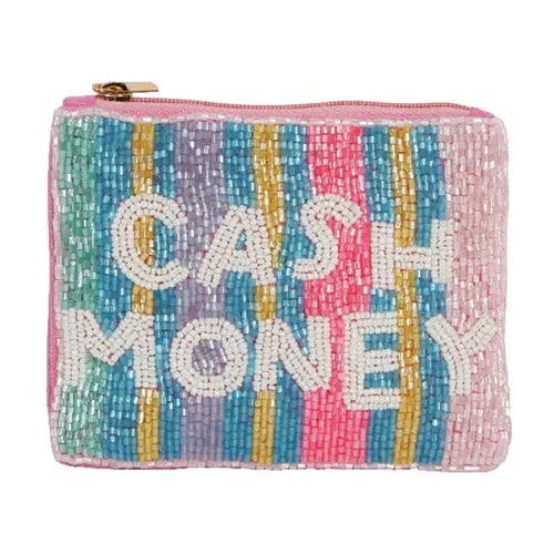 CASH MONEY Pastel Beaded Coin Purse