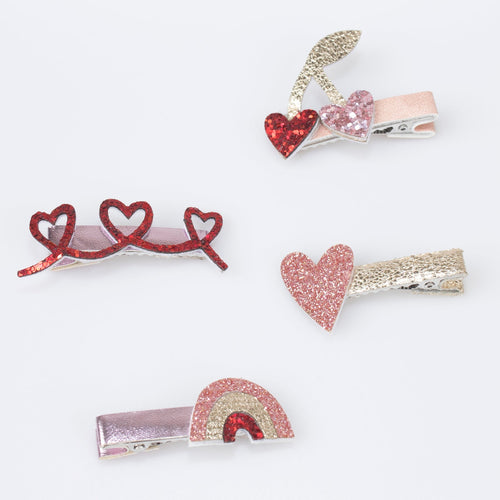 Valentine's Hair Clips - 8 ct.