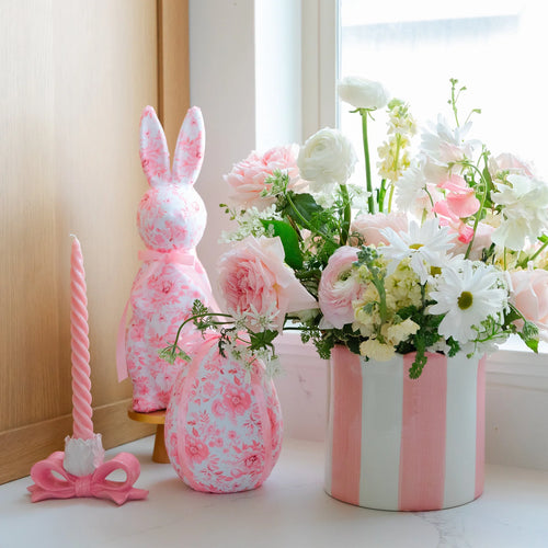 Pink Striped Scallop Planter