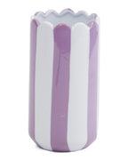Purple Stripe Scalloped Vase