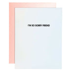 I'm So Sorry Friend Letterpress Card