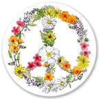 Floral Peace Sign Vinyl Sticker