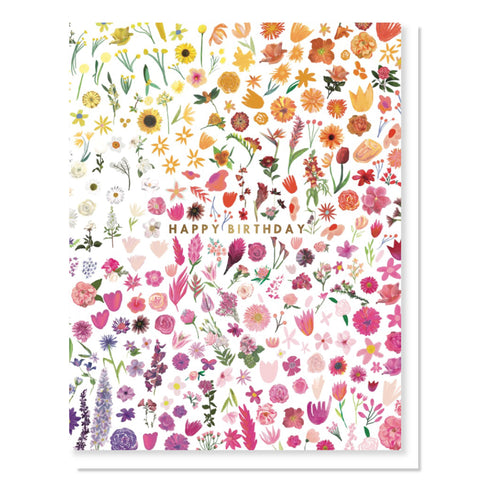 Happy Birthday Floral + Foil Card