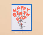 Birthday Balloons Letterpress Card