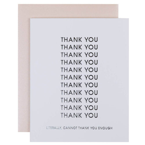 Cannot Thank You Enough Letterpress Card