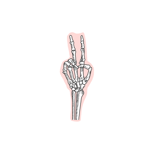 Halloween Skeleton Peace Sticker