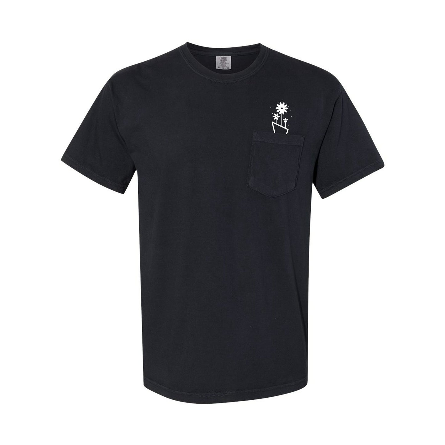 Unisex Running on Blooms Pocket T-Shirt - Adult Sizes