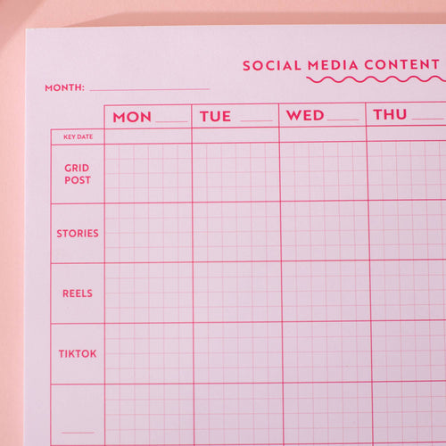 Social Media Weekly Content Planning Pad - A4 Size