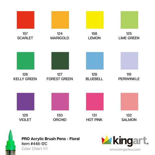 PRO Acrylic Paint Brush Pens - 12 Floral Colors