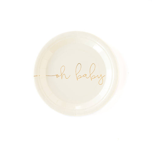 White Oh Baby Plates - 8 ct.