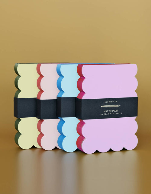 Scalloped Notepad - Peach + Persimmon Edge