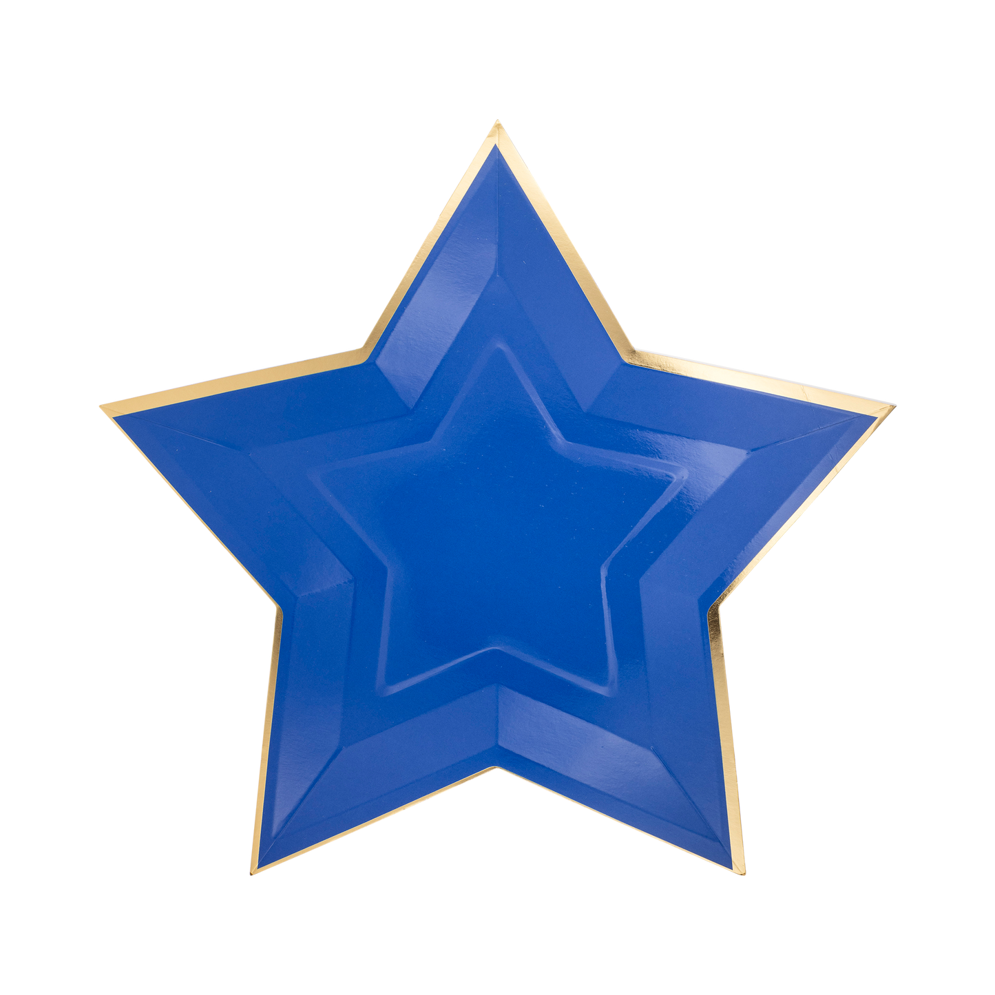 Blue Star Gold Foil Paper Plates - 8 ct.