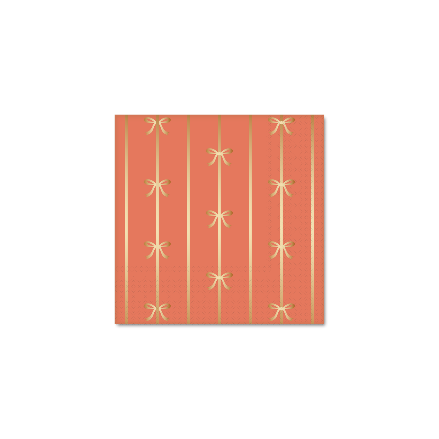 Sunkissed Orange Gold Foil Bow Napkins