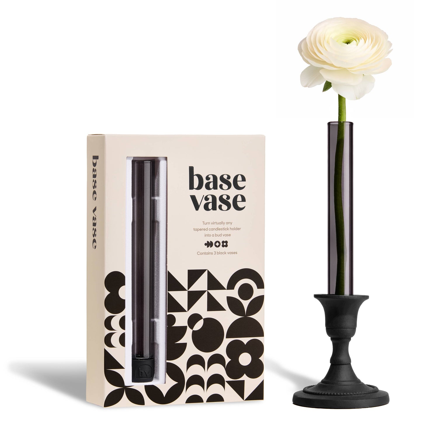 Black Base Vase 3-Pack