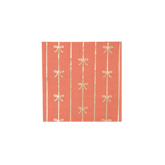 Sunkissed Orange Gold Foil Bow Napkins