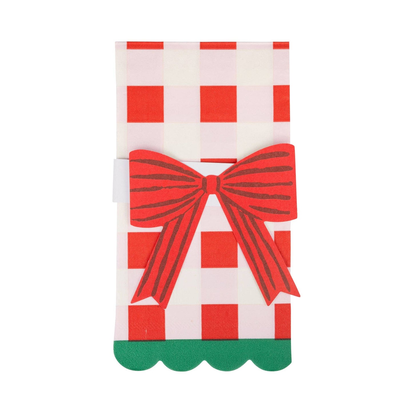 Plaid Napkins with Bow Paper Rings