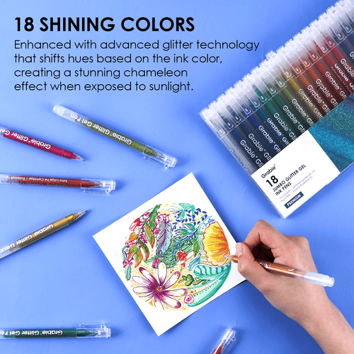 Jumbo Iridescent Glitter Gel Pen Set of 18