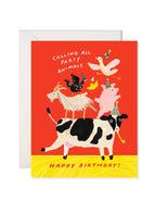 Farm Party Animal Birthday Card