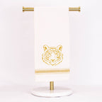Jacquard Tiger Hand Towel - Cream/Gold