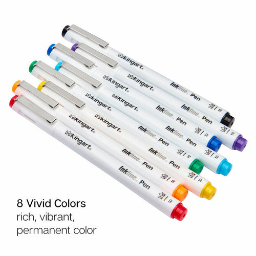Inkline™ PRO Fine Line Archival Ink Pens - Size 10 - 8 Colors