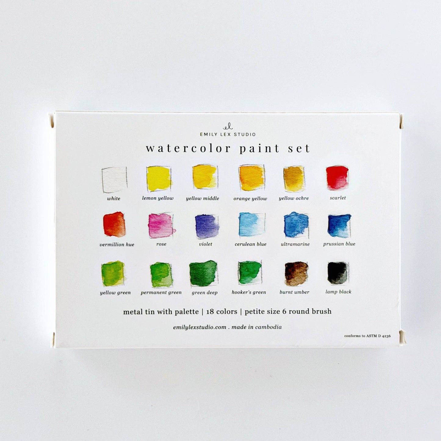 Watercolor Set - 18 Colors with Brush