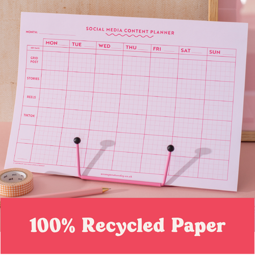 Social Media Weekly Content Planning Pad - A4 Size