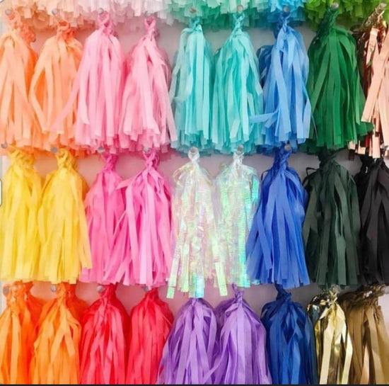 Tissue Paper Tassel - Light Blue