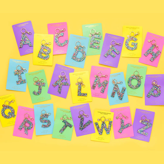 Letter Keychains - Colorful Confetti