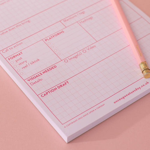 Social Media Content Planning Pad - A5 Size