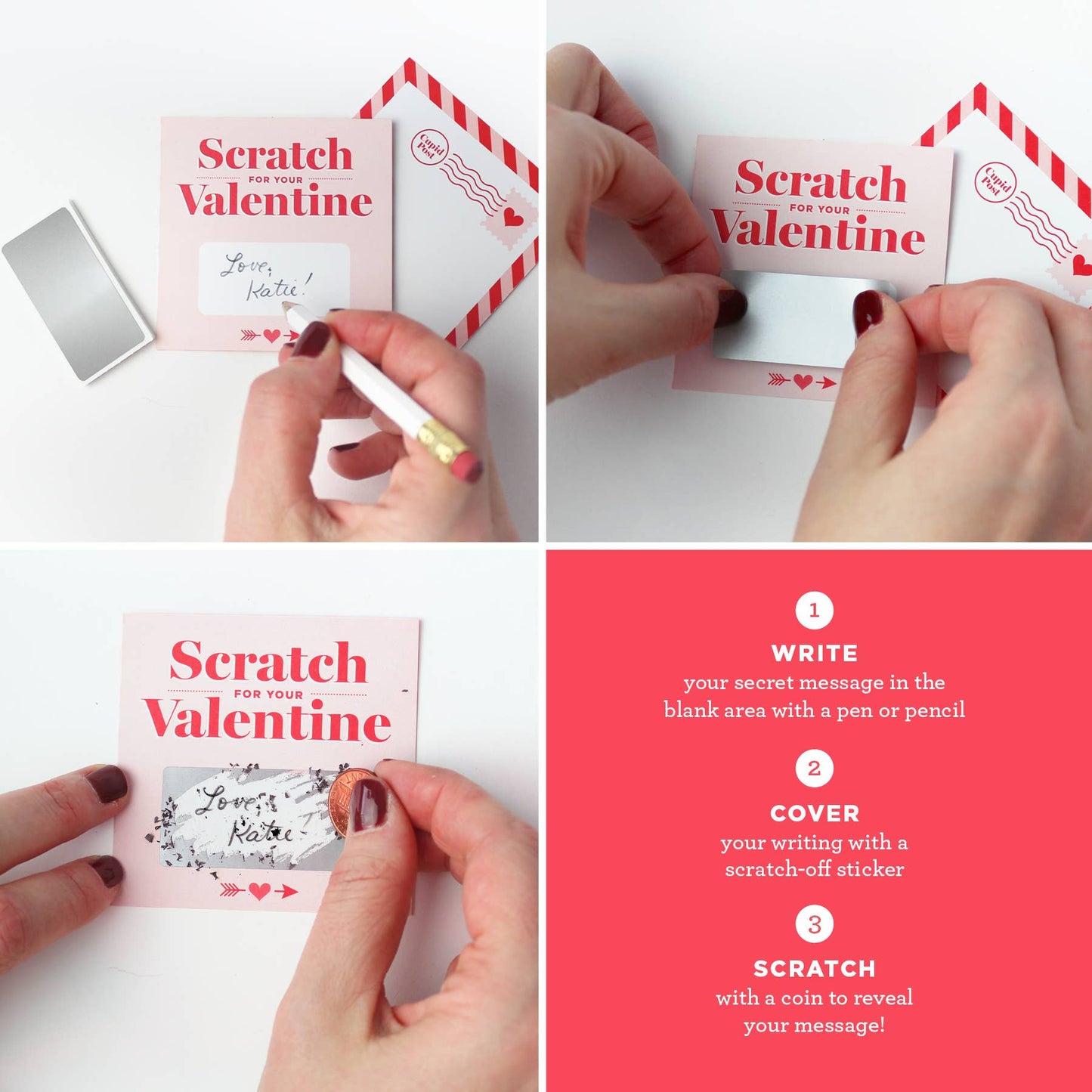 Scratch-off Valentines - Pink