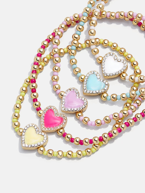 Sweetheart Kids' Pave Hearts Bracelet Set