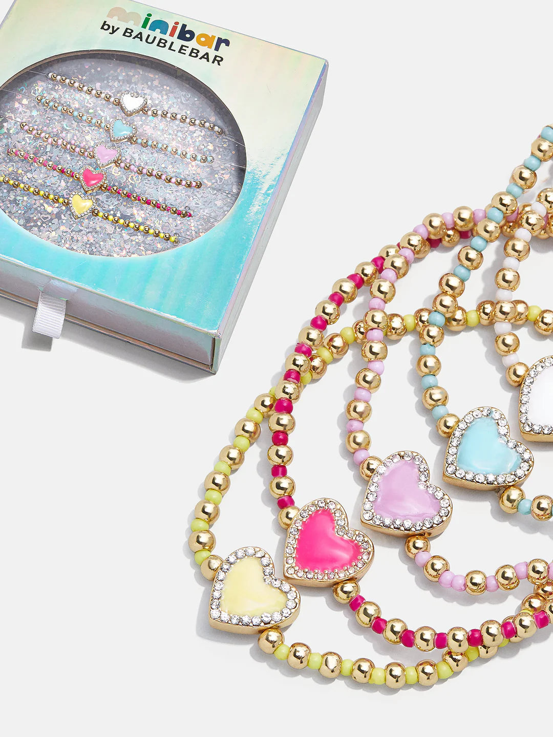 Sweetheart Kids' Pave Hearts Bracelet Set