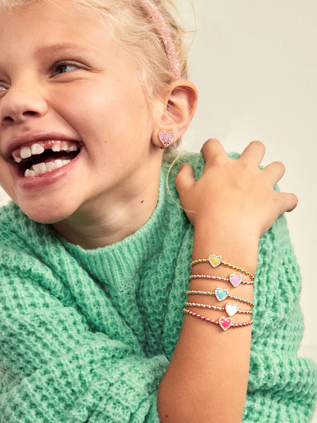 Sweetheart Kids' Pave Hearts Bracelet Set