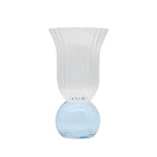 Blue Ball Fluted Glass Vase