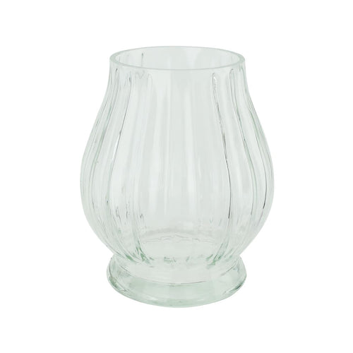 Clear Fluted Glass Vase