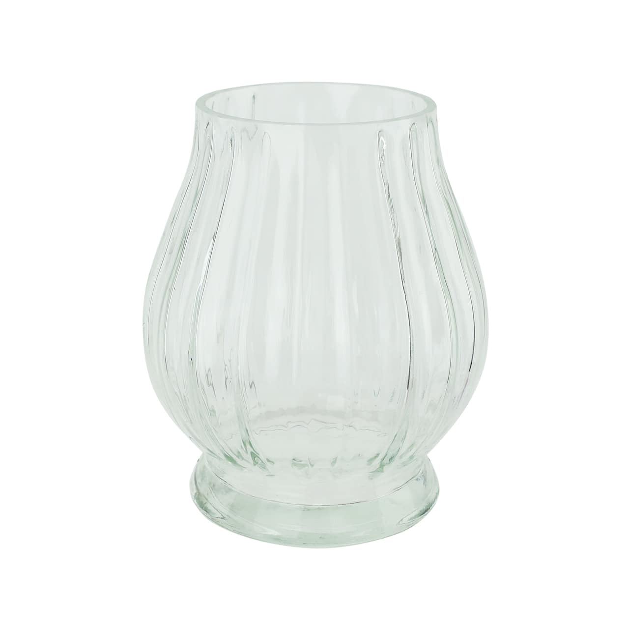 Clear Fluted Glass Vase