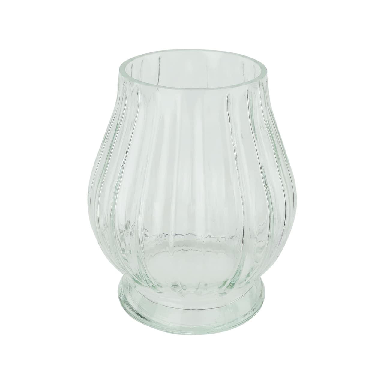 Clear Fluted Glass Vase