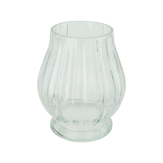 Clear Fluted Glass Vase