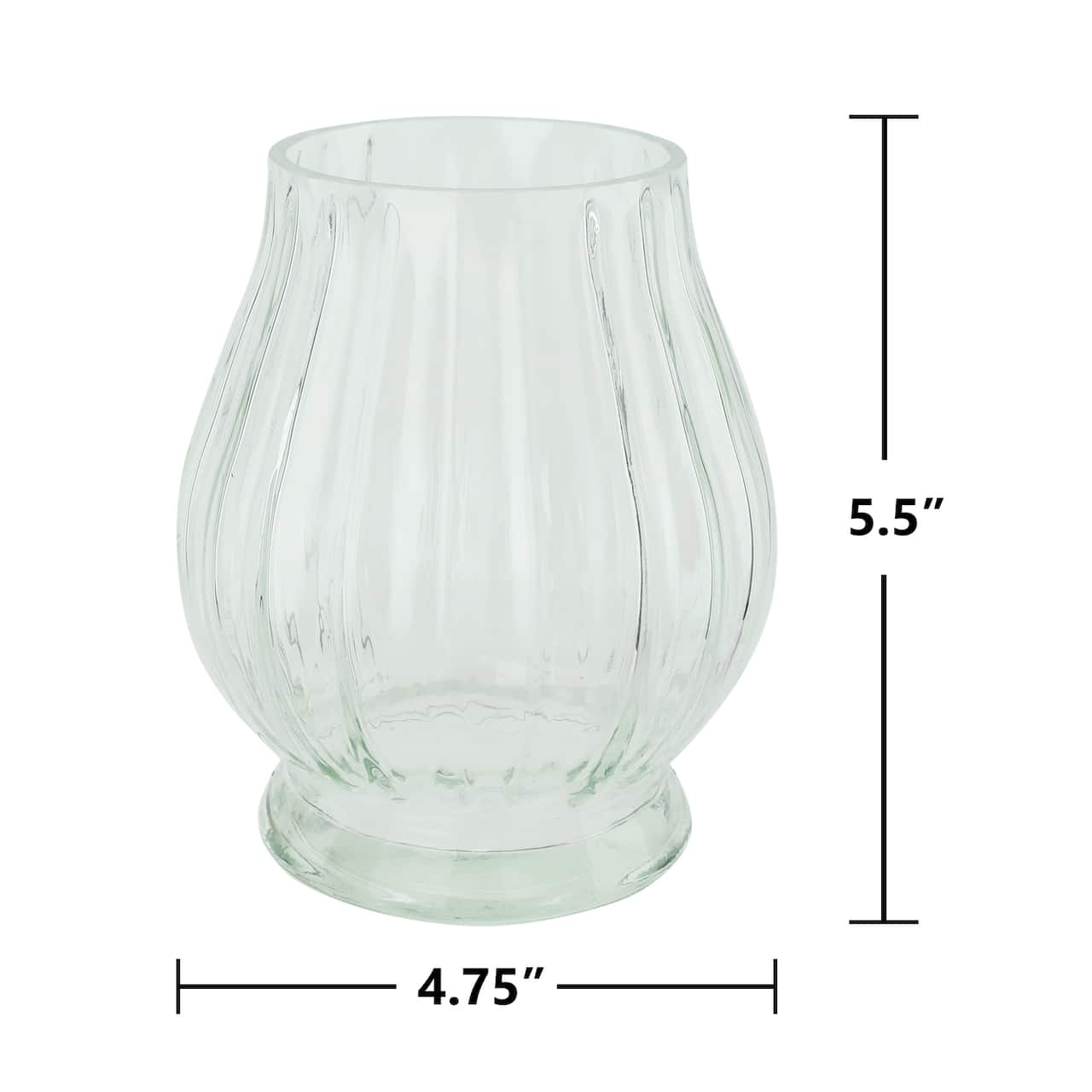 Clear Fluted Glass Vase