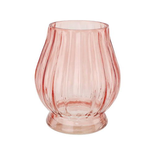 Pink Fluted Glass Vase