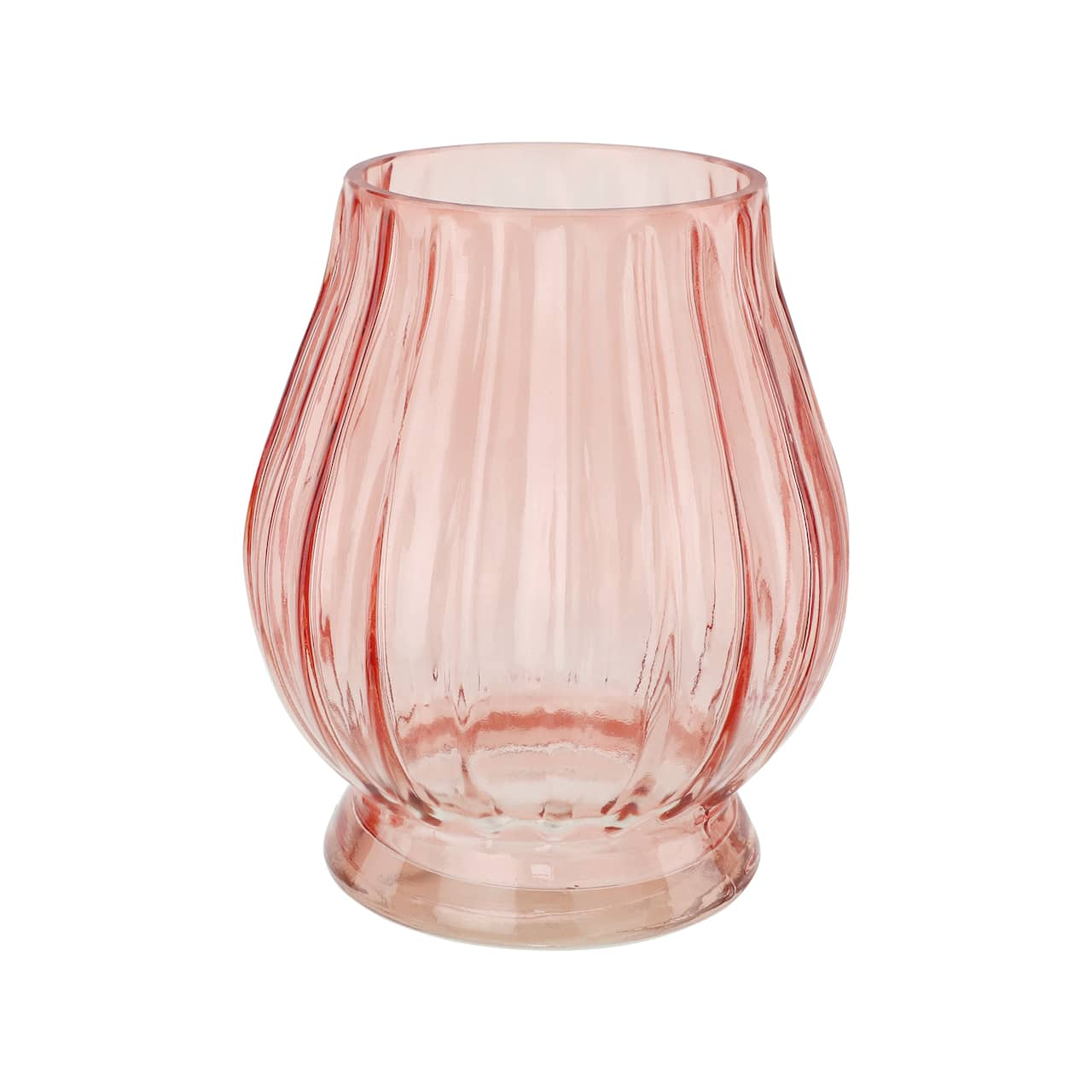 Pink Fluted Glass Vase