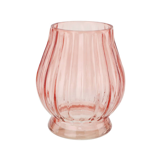 Pink Fluted Glass Vase