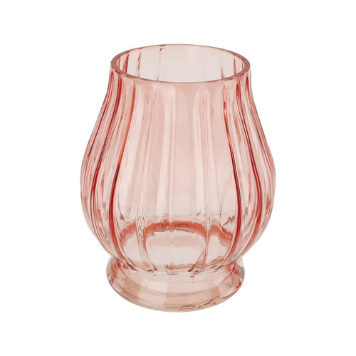 Pink Fluted Glass Vase