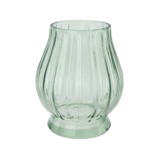 Green Fluted Glass Vase