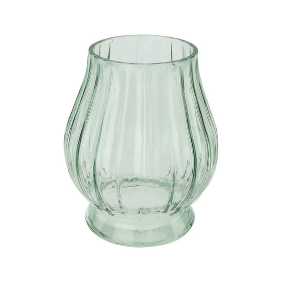 Green Fluted Glass Vase