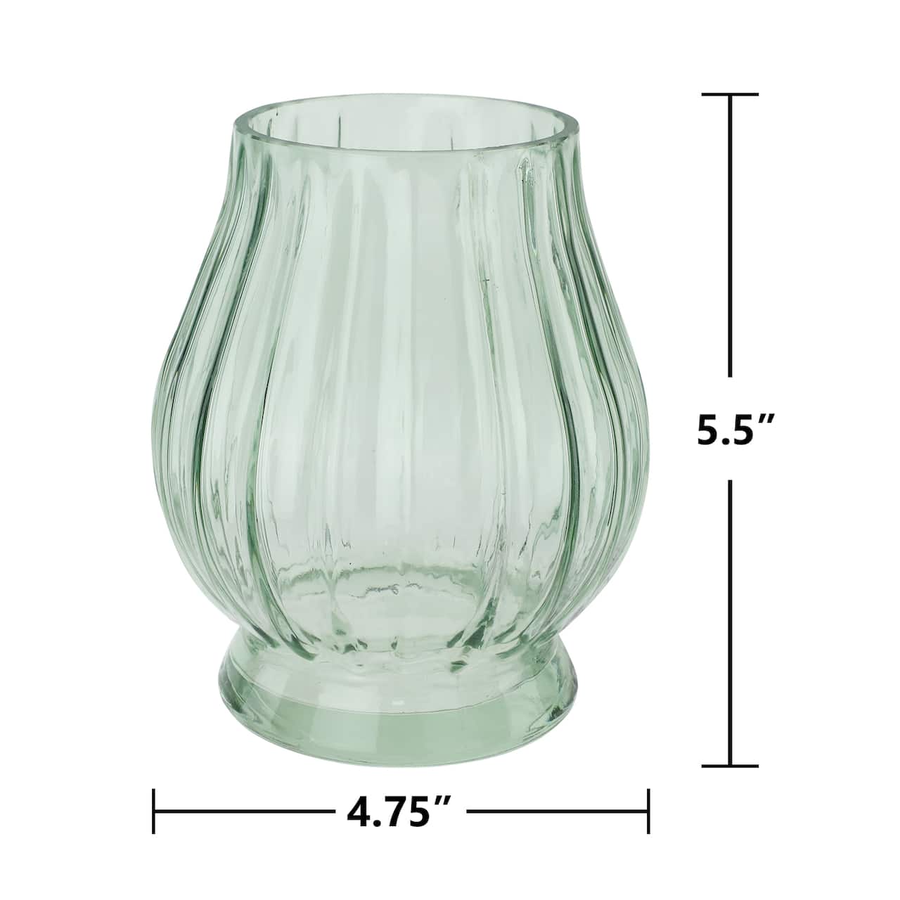 Green Fluted Glass Vase