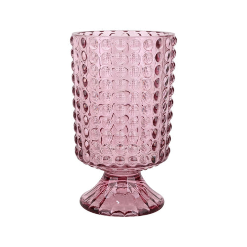 Plum Hobnail Glass Vase