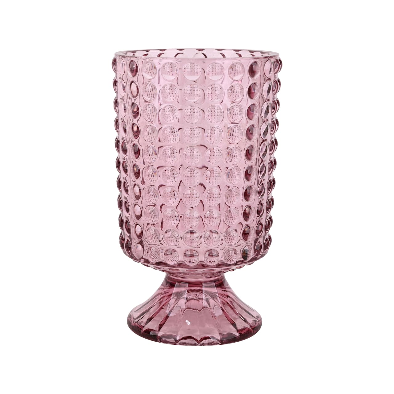 Plum Hobnail Glass Vase